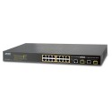 PLANET FGSW-1816HPS 16-Port 10/100TX 802.3at PoE + 2-Port Gigabit TP/SFP Combo Web Smart Ethernet Switch